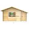 4.5m X 3.5m (15 X 12) Log Cabin (2080) - Double Glazing (44mm Wall Thickness)