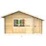 4.5m x 3.5m (15 x 12) Log Cabin (2080) - Double Glazing (70mm Wall Thickness)