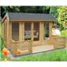 14 x 16 Log Cabin - Double Doors - 6 Windows - 34mm Wall Thickness