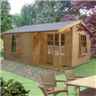 12 X 16 Apex Log Cabin (3.59m X 4.99m) - 28mm Tongue And Groove Logs