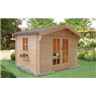 8 X 8 Log Cabin - Double Doors - 2 Windows - 28mm Wall Thickness