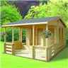 13 X 12 APEX LOG CABIN (3.89M X 3.69M) - 44MM TONGUE AND GROOVE LOGS