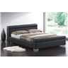 Black Cubed Sleigh Faux Leather Bed Frame - Double 4ft 6