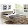 Stone Cubed Sleigh Style Faux Leather Bed Frame - Double 4ft 6