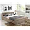 Stone Cubed Sleigh Style Faux Leather Bed Frame - King Size 5ft