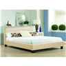 Cream Low End Faux Leather Bed Frame - Double 4ft 6