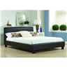 Black Low End Faux Leather Bed Frame - Super King Size 6ft