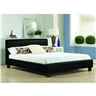 Black Real Leather Low End Bed Frame - Double 4ft 6