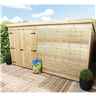 9 X 8 Pent Garden Shed - 12mm Tongue And Groove Walls - Pressure Treated - Double Doors - Windowless