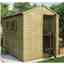 8ft X 6ft Pressure Treated Hobbyist Tongue And Groove Shed With 2 Opening Windows And Double Doors