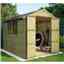 8ft X 6ft Loglap Pressure Treated Shed With 2 Windows And  Double Doors
