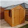 INSTALLED 8 x 6 Tongue and Groove Apex Wooden Garden Shed / Workshop - Double Doors - 1 Window - 12mm Wall Thickness