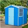 INSTALLED 7 x 5 Tongue and Groove Apex Wooden Garden Shed / Workshop - Single Door - 12mm Wall Thickness
