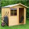 INSTALLED 7 x 7 Tongue and Groove Apex Wooden Garden Shed / Workshop - Single Door - 1 Window - 12mm Wall Thickness