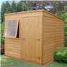 Installed 7 X 7 Tongue And Groove Pent Garden Wooden Shed / Workshop - Single Door - 1 Window - 12mm Wall Thickness