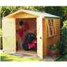 INSTALLED 7 x 7 Tongue and Groove Pressure Treated Wooden Apex Shed - Double Doors - 1 Window - 12mm Wall Thickness