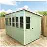 8 x 6 (1.83m x 2.39m) - Tongue And Groove - Pent Potting Shed - 2 Opening Windows - Single Door - 12mm Tongue And Groove Floor & Roof