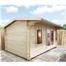 2.4m x 3m Premier Reverse Apex Home Office Log Cabin (Single Glazing) - Free Floor & Felt (28mm) 