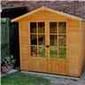 Installed 7 X 5 (2.05m X 1.55m)  - Premier Wooden Summerhouse - Double Doors - 12mm T&g Walls & Floor - Installation Included