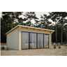 7.5m x 4m Sliding Door Pent Log Cabin - Double Glazing (68mm Wall Thickness)