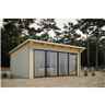 7.5m X 4m Sliding Door Pent Log Cabin - Double Glazing (68mm Wall Thickness)