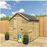 14 x 6  Super Saver Apex Shed - 12mm Tongue and Groove Walls - Pressure Treated - Low Eaves - Single Door - Windowless