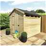 10 x 6 Security Garden Shed - Pressure Treated - Single Door + Safety Toughened Glass Security Windows + 12mm Tongue Groove Walls ,Floor and Roof With Rim Lock & Key