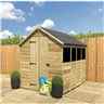 13 X 4  Super Saver Apex Shed - 12mm Tongue And Groove Walls - Pressure Treated - Low Eaves - Single Door - 4 Windows - Safety Toughened Glass