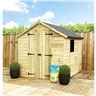4 x 4  Super Saver Apex Shed - 12mm Tongue and Groove Walls - Pressure Treated - Low Eaves - Double Doors - 1 Window