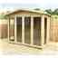 8 X 6 Pressure Treated Apex Summerhouse - Long Windows - 12mm T&g - Overhang - Higher Eaves & Ridge Height - Toughened Safety Glass - Euro Lock With Key + Super Strength Framing + Extra Side Windows