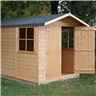 10 X 7  (2.97m X 2.05m) - Tongue And Groove - Apex Garden Wooden Shed / Workshop - 2 Windows - Double Doors - 12mm Tongue And Groove Floor