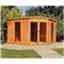 10 x 10 (2.99m x 2.99m) - Premier Corner Wooden Summerhouse - Double Doors - 12mm T&G Walls - Floor - Roof