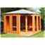 10 X 10 (3.16m X 3.16m) - Premier Corner Wooden Summerhouse - Double Doors - Side Windows - 12mm T&g Walls And Floor