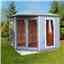 7 X 7 (2.16m X 2.16m) - Premier Corner Wooden Summerhouse - Double Doors -  Side Windows - 12mm T&g Walls & Floor