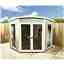 7 X 7 (2.69m X 2.05m) - Premier Corner Wooden Summerhouse - Double Doors - Side Windows - 12mm T&g Walls & Floor