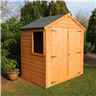 4 x 6 Apex Tongue And Groove Shed - 3 Windows - Single Door (12mm Tongue And Groove Floor)
