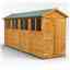 16 x 4 Premium Tongue And Groove Apex Shed - Double Doors - 8 Windows - 12mm Tongue And Groove Floor And Roof