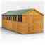 20 x 8  Premium Tongue and Groove Apex Shed - Double Doors - 10 Windows - 12mm Tongue and Groove Floor and Roof
