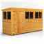12 X 4 Premium Tongue And Groove Pent Shed - Double Doors - 6 Windows - 12mm Tongue And Groove Floor And Roof