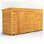 12 x 4 Premium Tongue And Groove Pent Shed - Double Doors - Windowless - 12mm Tongue And Groove Floor And Roof
