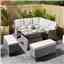 4 Seater Natural Stone Rattan Weave Dining Set