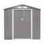 6 x 4 (2.01m x 1.21m) Double Door Metal Apex Shed - Light Grey 