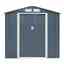 6 X 4 (2.01m X 1.21m) Double Door Metal Apex Shed - Dark Grey