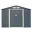 8 X 6 (2.61m X 1.81m) Double Door Metal Apex Shed - Dark Grey