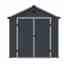 8 X 6 (2.42m X 1.92m) Double Door Apex Plastic Shed - Dark Grey